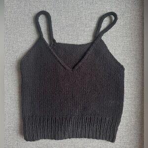 Black Hand Knit Women's Top